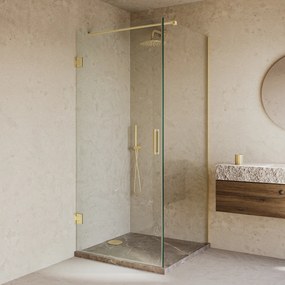 Saniclear Modern Brass douchecabine 100x70 met 70cm deur geborsteld messing