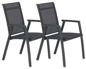 Santana dining tuinstoel donker grijs - 2 stuks