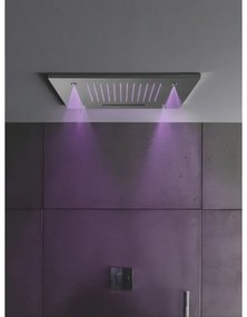 Hotbath Mate inbouwhoofddouche vierkant 50x50cm met cascade en spray inclusief LED verlichting chroom M146CR