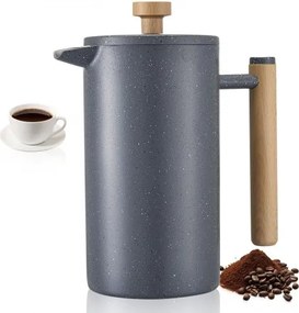 VEVOR French Press koffiezetapparaat, 1 liter roestvrijstalen koffiepers, theezetapparaat met filter, groot dubbelwandig geïsoleerd koffiezetapparaat voor kamperen, reizen, keuken, restaurant, koffiezetapparaat zwart