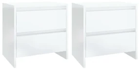 vidaXL Nachtkastjes 2 st 45x34,5x44,5 cm spaanplaat hooglans wit