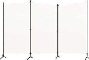 vidaXL Kamerscherm met 3 panelen 260x180 cm stof wit