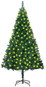 vidaXL Kunstkerstboom met LED's en dikke takken 210 cm groen