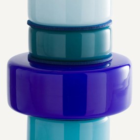 Vaas met 5 ringen van geblazen glas, H32 cm, Maveo