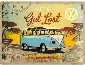 Metalen bord Volkswagen VW - T1 - Let's Get Lost