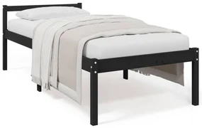 vidaXL Bedframe massief grenenhout zwart 100x200 cm