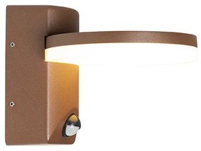 Buiten wandlamp roestbruin incl. LED IP54 bewegingssensor - Esmee
