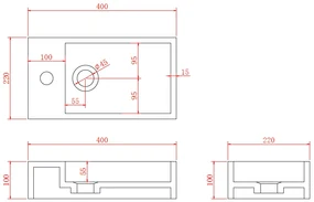 MD Interior Eden toiletmeubel zwart mangohout links met solid surface fontein links