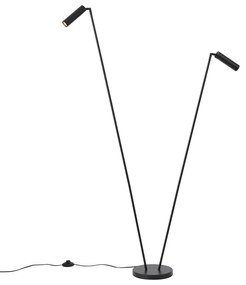 Moderne vloerlamp zwart 2-lichts GU10 35mm - Thomas