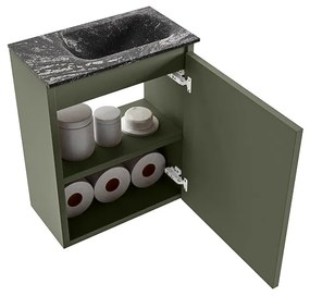 Mondiaz Ture DLux toiletmeubel 40cm army met wastafel lava rechts met kraangat