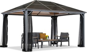 Tuinhuisje Milos 3x4m met klamboe Tuinpunt grijs