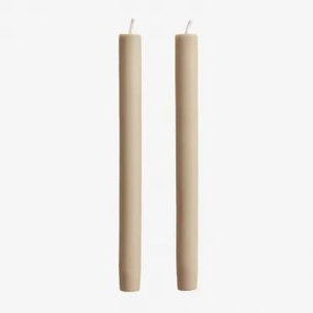 Set Van 2 Decoratieve Kaarsen Soraia Tapioca Beige - Sklum