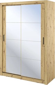 Kledingkast Fresno 152, Artisan eiken, 215x150x60cm, 142 kg, Kledingkast deuren: Schuivend