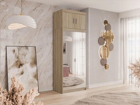 Kledingkast Novduni 119, Sonoma eik, 246x90x53cm, 110.3 kg, Kledingkast deuren: Met scharnieren