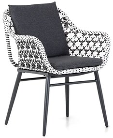 Tuinstoel Wicker Zwart-wit Lifestyle Garden Furniture Dolphin  mixed black/white