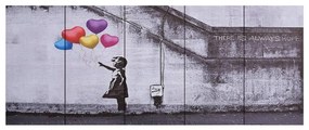 vidaXL Wandprintset ballonnen en kind 200x80 cm canvas meerkleurig