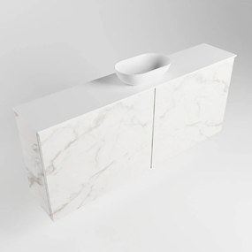 Mondiaz Fowy toiletmeubel 120cm Carrara met witte waskom midden zonder kraangat