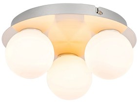 Moderne badkamer plafondlamp staal 3-lichts - Cederic