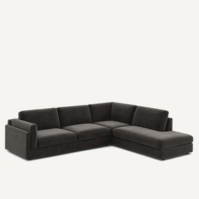 Omvormbare hoekbank, chenille fluweel, CÉSAR