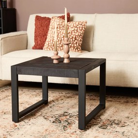 Starfurn Boaz Black Bijzettafel Zwart Mangohout - 60 X 60cm.