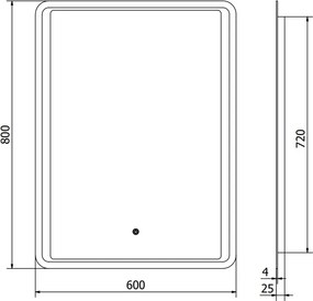 Mexen Zusa verlicht badkamerspiegel 60 x 80 cm, LED 6000K, anti-condens - 9808-060-080-611-00