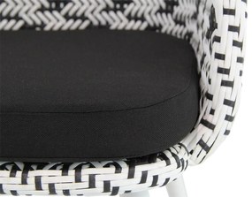 Lifestyle Garden Furniture Crossway Dining Tuinstoel Met Wit Onderstel Wicker Zwart