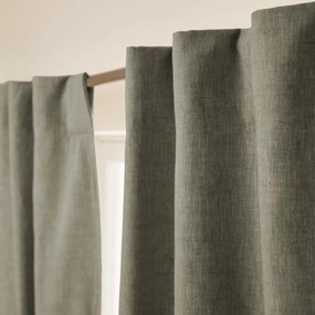 Verduisteringsgordijn van gewassen linnen, verborgen lipjes, Private