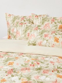 Katoensatijnen dekbedovertrek Anthea met bloemenpatroon