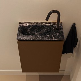 Mondiaz Ture DLux toiletmeubel 40cm rust met wastafel lava links met kraangat