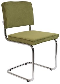 Zuiver Ridge Rib Eetkamerstoel Ribstof Groen
