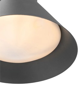 Industriële buitenwandlamp antraciet kegel IP44 - Natas Industriele / Industrie / Industrial E27 IP44 Buitenverlichting rond