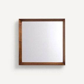 Vierkante spiegel, massief notenhout H60 cm, Andromède