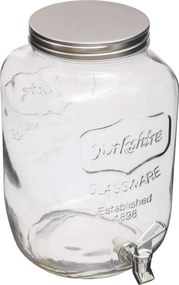 Secret de Gourmet glazen drank dispenser 8 liter - Met kraantje en schroefdeksel