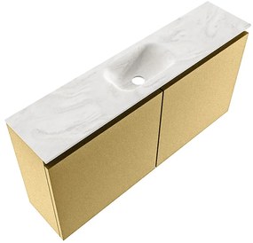 Mondiaz Ture DLux toiletmeubel 100cm oro met wastafel ostra midden zonder kraangat