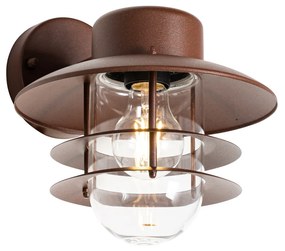 Industriële wandlamp roestbruin IP44 - Shell