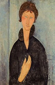 Amedeo Modigliani - Kunstreproductie Woman with Blue Eyes, c.1918, (26.7 x 40 cm)