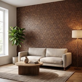 Decoratief Houten Wandpaneel | Aster   Brown | 60×60 cm | Amerikaans Notenhout