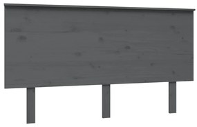vidaXL Hoofdbord 144x6x82,5 cm massief grenenhout grijs
