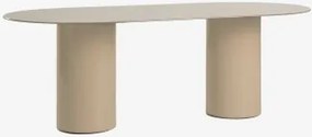 Ovalen Eettafel 220x110 Cm Van Gehard Glas En Mdf Asgri Moka Bruin - Sklum