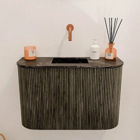 Mondiaz Joya DLux 65cm toiletmeubel ronding links/rechts shadow met wastafel faye midden zonder kraangat lava
