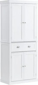 VEVOR 183 cm keukenkast, bijkeukenkasten met deuren, lade en 3 verstelbare planken, voedselbuffetkasten voor keuken, woonkamer, eetkamer, wasruimte, wit