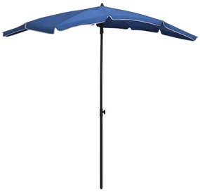 vidaXL Parasol met paal 200x130 cm azuurblauw