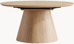 Uitschuifbare ovale eettafel Violette van eikenfineer, 160 - 200 x 100 cm