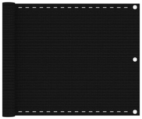 vidaXL Balkonscherm 75x500 cm HDPE zwart