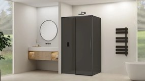 Van Rijn ST09 hoekcabine met rookglas 100x120cm zwart