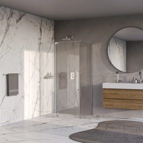 Brauer Stellar douchecabine met draaideur 120x80cm chroom