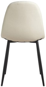 Set van 4 Zwarte Teok Stoffen Stoelen