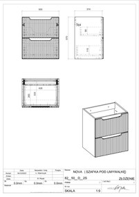 Comad Nova White onderkast met 2 lades 50x40x60cm wit