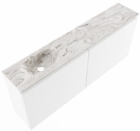 Mondiaz Ture DLux toiletmeubel 120cm talc met wastafel glace links zonder kraangat