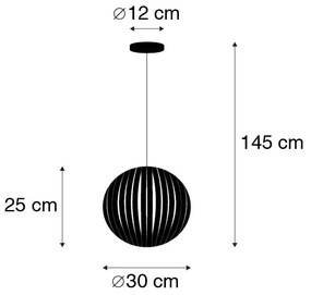 Moderne hanglamp zwart 30 cm - Zoë Modern E27 rond Binnenverlichting Lamp